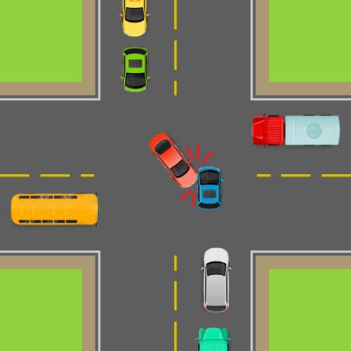 Verkehrsunfall - Vorfahrtsmissachtung bei Einfahrt in Vorfahrtsstrasse