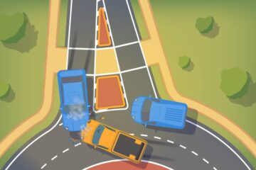 Verkehrsunfall in Kreisverkehr zwischen Einfahrenden und Spurwechsler