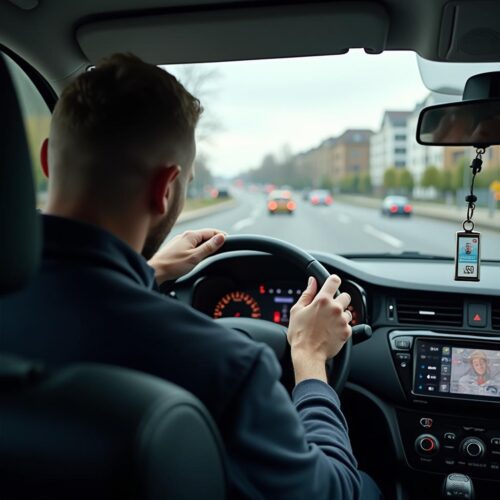 Der Leasingnehmer steuert sein Fahrzeug. Ihm droht die Zurechnung der Betriebsgefahr, während die Haftung des Eigentümers geprüft wird.