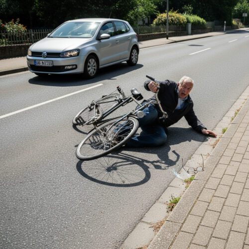 Der verletzte Radfahrer kämpft um Schadensersatz nach dem Unfall ohne Berührung und wehrt den "Abzug neu für alt" bei der Brille ab.
